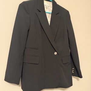 Topshop Black Women's Blazer Jacket - Single Button